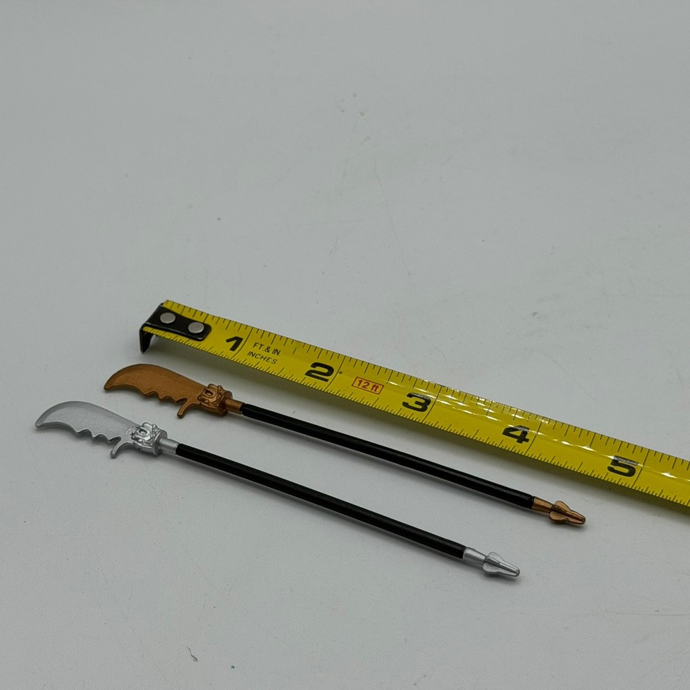 GI Joe Ninja Battles Guandao Staff Polearm Weapons Cobra Gold Silver 1:18 Scale - Picture 5 of 9